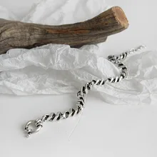 Роскошный необычный витой браслет 925 пробы серебряные ювелирные изделия антикварный серебряный браслет геометрический браслет для женщин