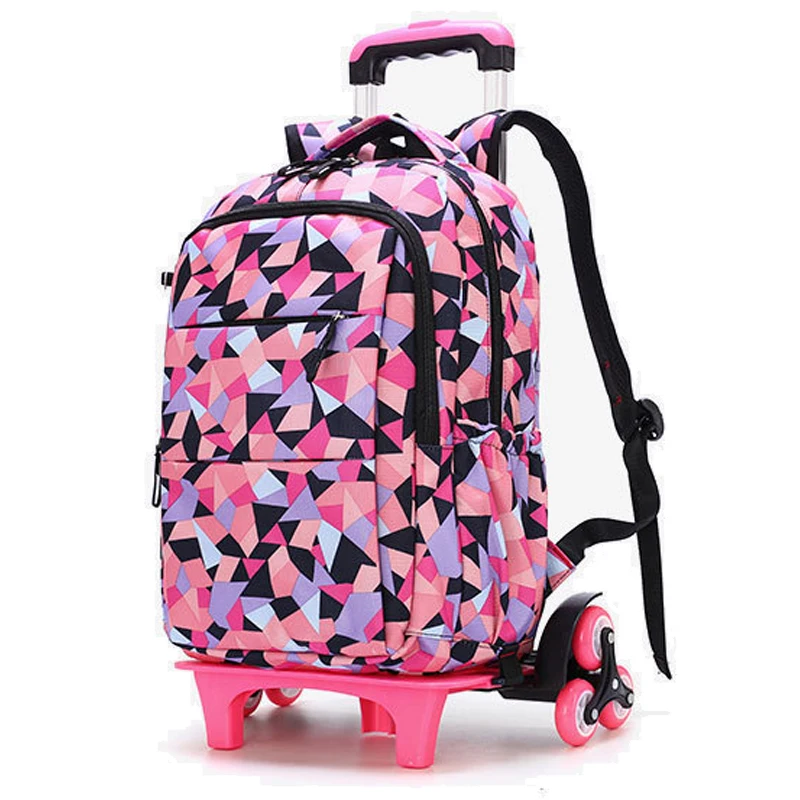 

Fashion School Bags 2019 New Removable School Backpack Child Waterproof For Girls Trolley Wheeled Backpack Kids Travel Luggage