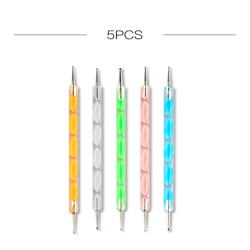 ROSALIND Гель-лак для ногтей, маникюрные щетки, наборы для наращивания ногтей, ручка для рисования ногтей, кисти для ногтей - Цвет: 5PCS drill Pens