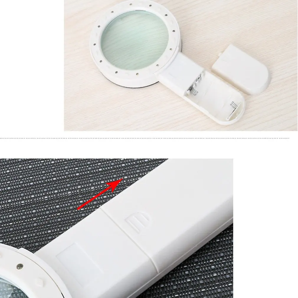 Портативные Ручные лупы 30X оптическое стекло увеличительное устройство с светодиодный светильник лампа для чтения и идентификации