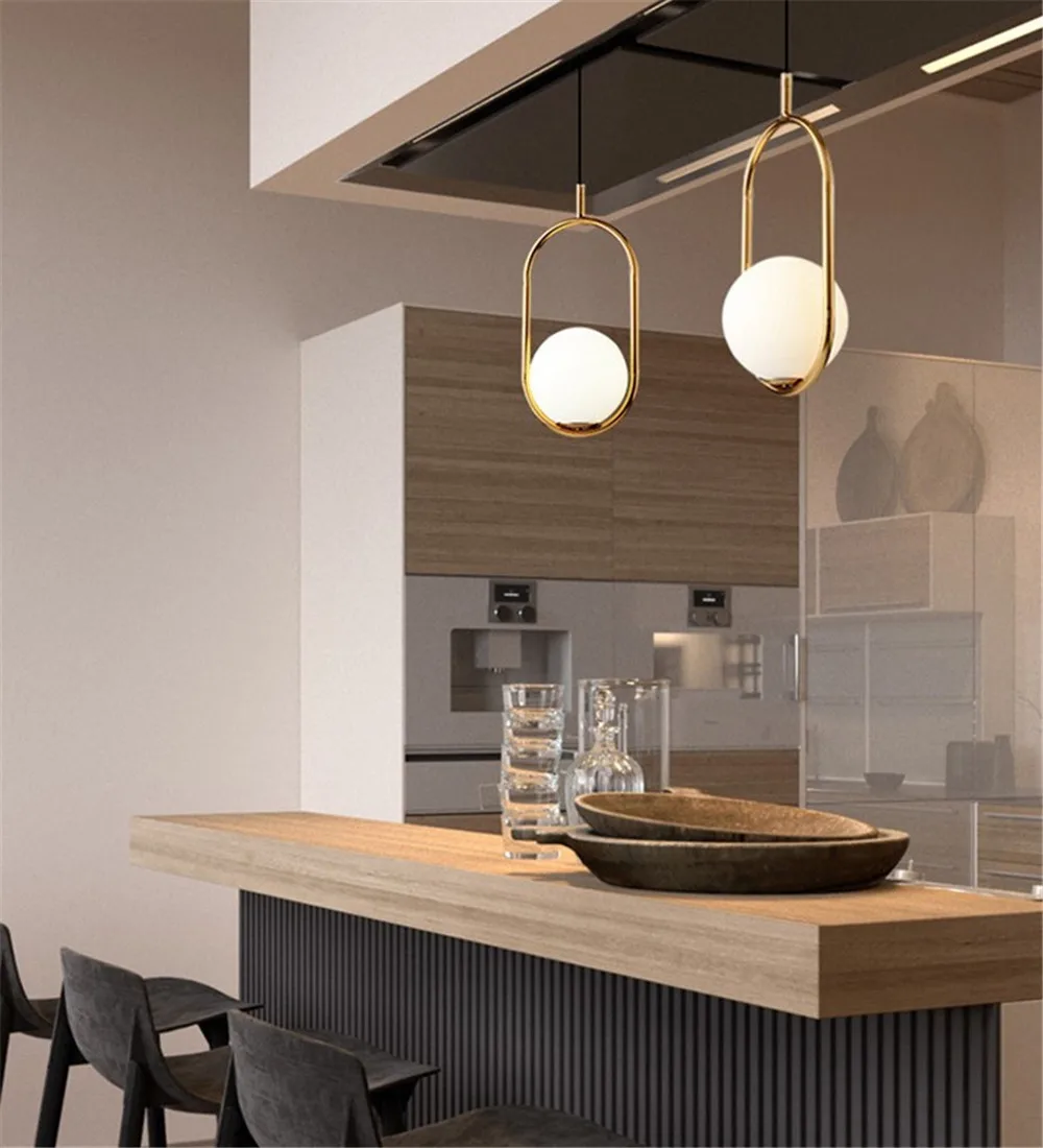 Creative Circle Glass Hanging Lamp Loft Modern LED Pendant Light Iron Gold Dining Room Home Decor Lighting Fixtures Hanglamp (26)