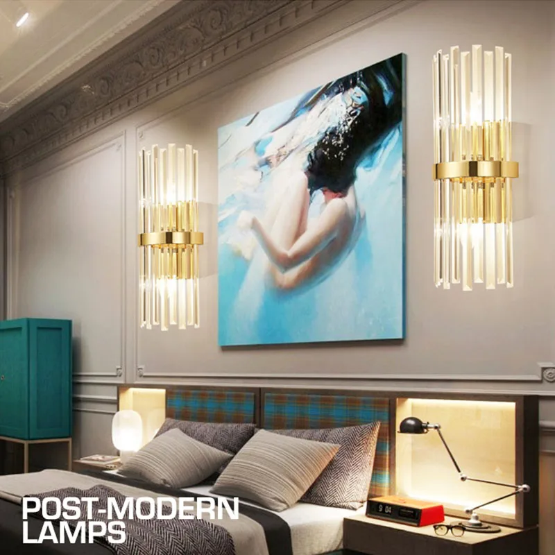 Современный роскошный хрустальный светодиодный настенный светильник для