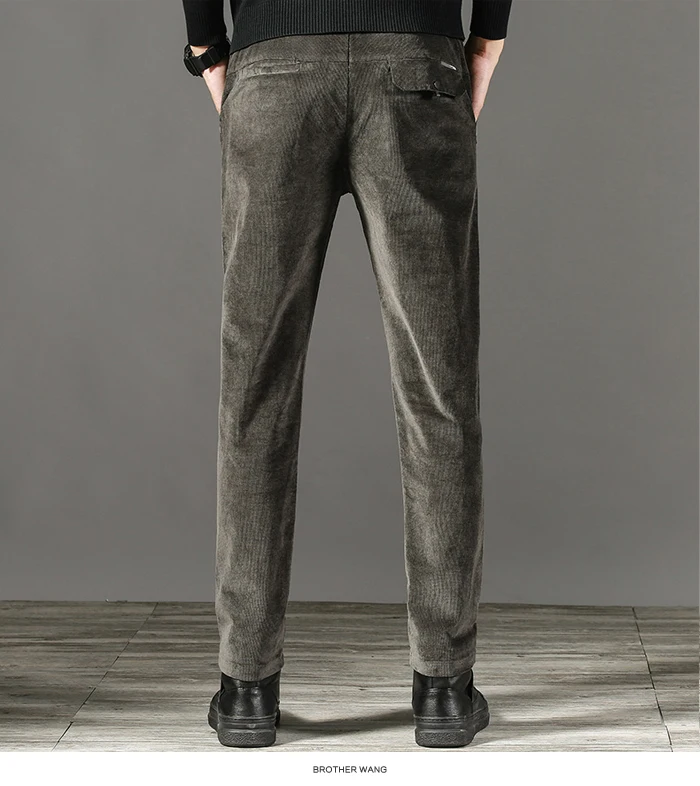 3 цвета осенние и зимние мужские повседневные брюки модные деловые узкие стрейч вельвет брюки Мужская брендовая одежда