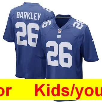 Youth New York Saquon Barkley Odell Beckham Jr Lawrence Taylor Landon Collins Eli kidsning Деймон Харрисон Раш футбольные майки - Цвет: Красный