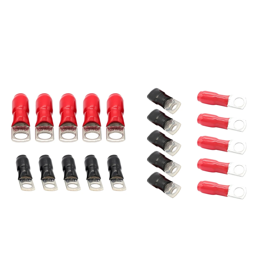 20Pcs Heavy Duty Wire Lugs Battery Cable Ends Copper Ring Terminal Connectors (6 AWG  & 4 AWG)