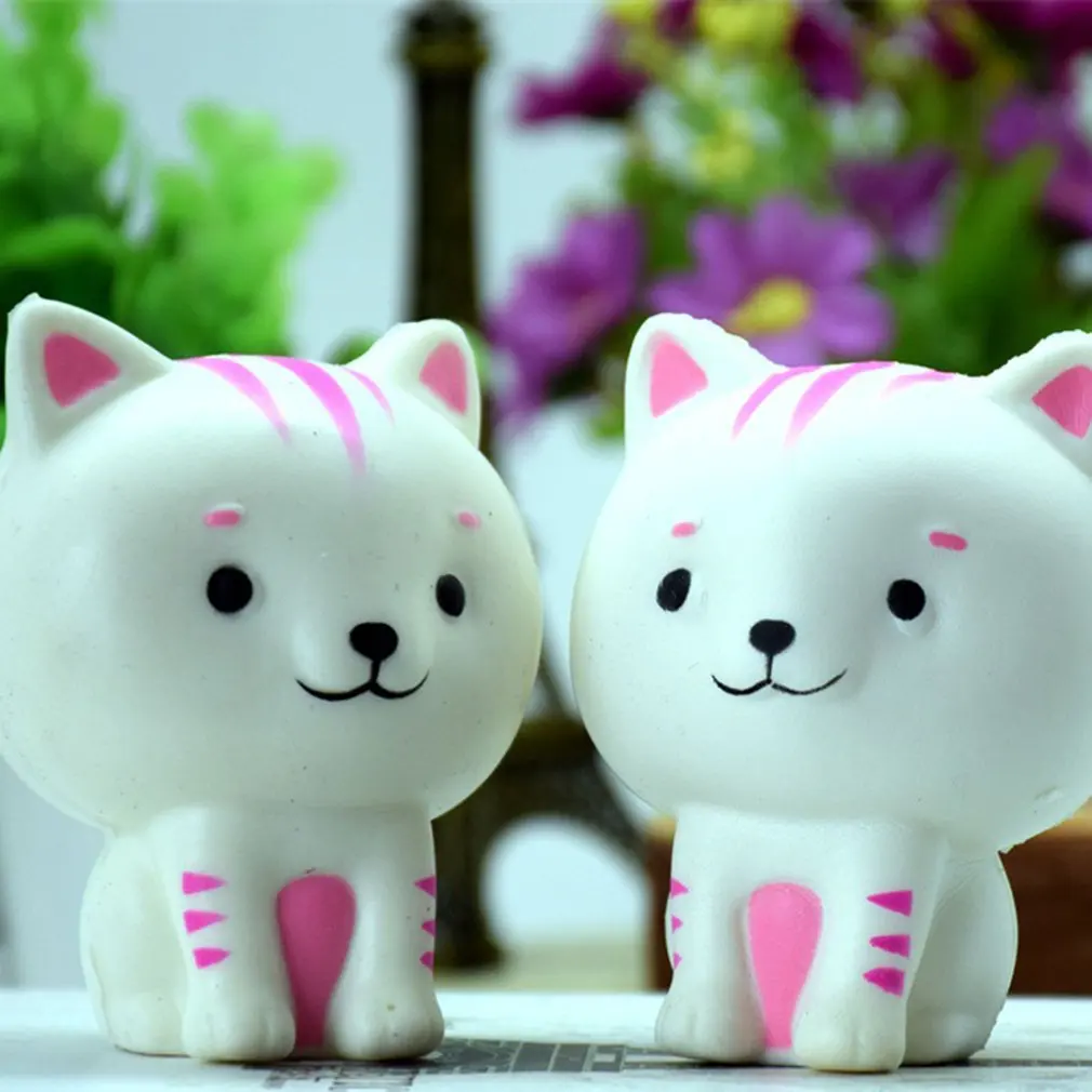 Слизь игрушки Маленькая форма кошки мягкое медленное нарастающее при сжатии телефонные ремни шарообразные декомпрессионные игрушки мяч для снятия стресса