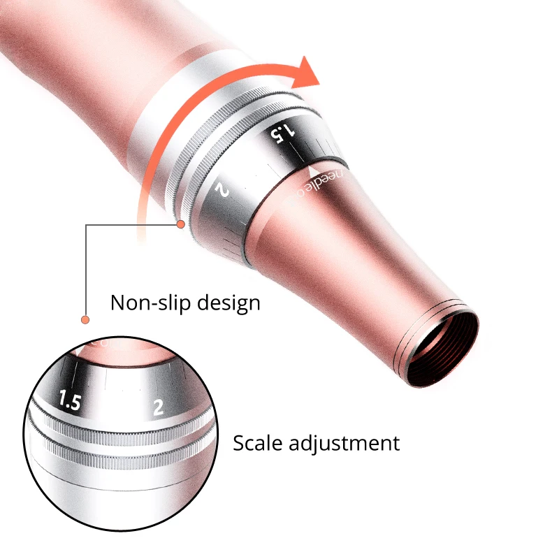  DARSONVAL Wireless Pink Pen 2 Colors Led Facial Intelligent Crystal Cartridge Micro Needling Tattoo - 4000344616975