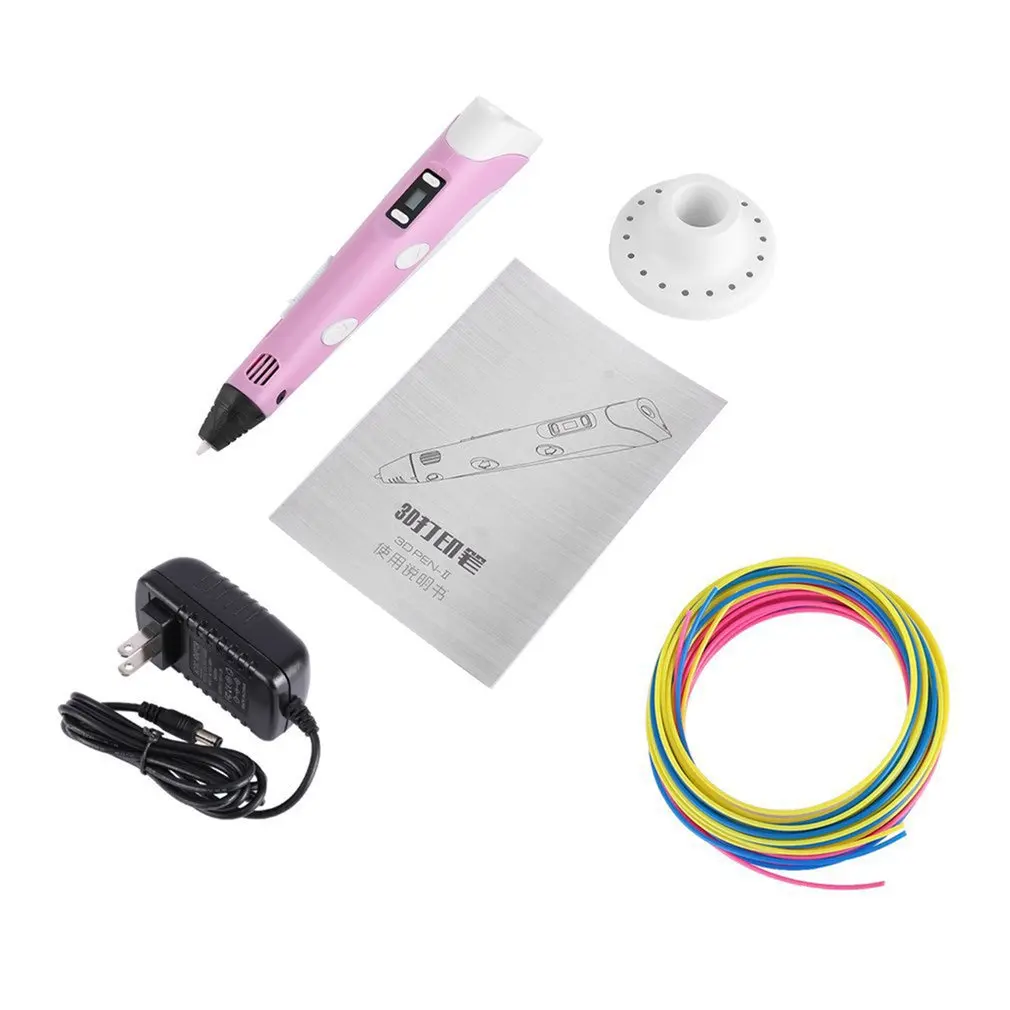 Pink English UK 3D печать ручка 12 в 3D Ручка Карандаш 3D Ручка для рисования sthift PLA нити для детей Образование хобби игрушки для рисования подарки на день рождения - Цвет: Pink English UK