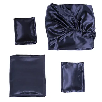 

4pcs Wrinkle Free Silky Smooth Easy Clean Solid Satin Sheets Set Polyester Bedding Hotel Comfortable Home With Pillowcase