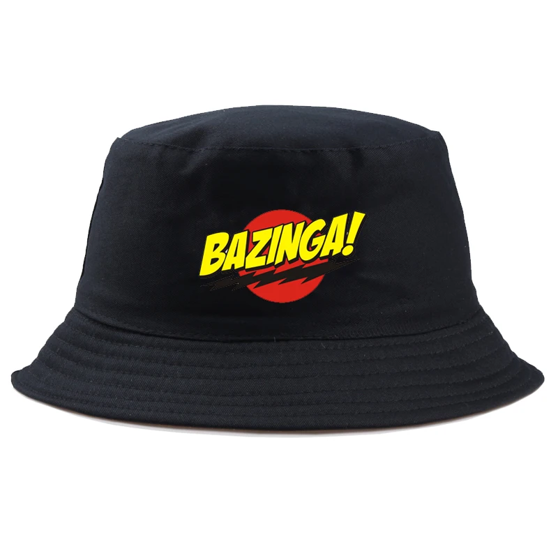 Черная Панама Bazinga Bang Theory, унисекс, Bob cap s, хип-хоп, Gorros, мужская, wo, летняя Панама, Пляжная, солнцезащитная, Рыбацкая шляпа - Цвет: black