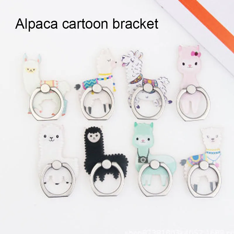 

alpaca cartoon bracket mobile phone bracket metal lazy bracket cell phone ring finger ring Mobile phone bracket Ring buckle