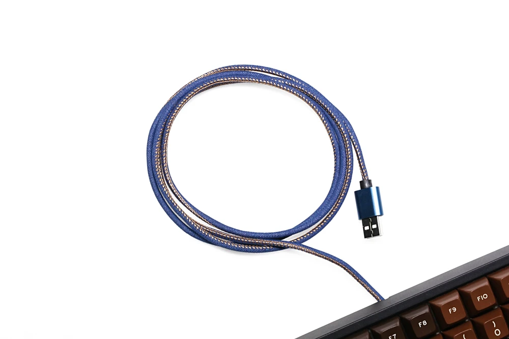 Текстильный джинсовый кабель Micro USB C usb порт type c длина 1 5 м цвет синий|Клавиатуры| |
