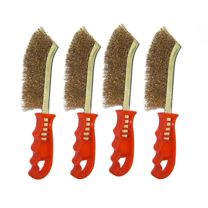 4 Pack Handheld Wire Brush Ergonomically Designed Rust Removal Remover Cleaning Hand Brushes Cleaner
