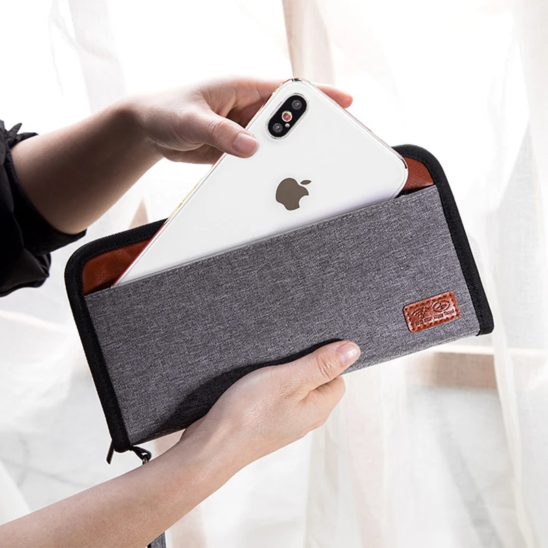 Cena Jakości podróży Anti RFID opakowanie na paszport do przechowywania kart kredytowych paszport klip plik wielu organizer do kart torba sprzęgła portfel podróżny