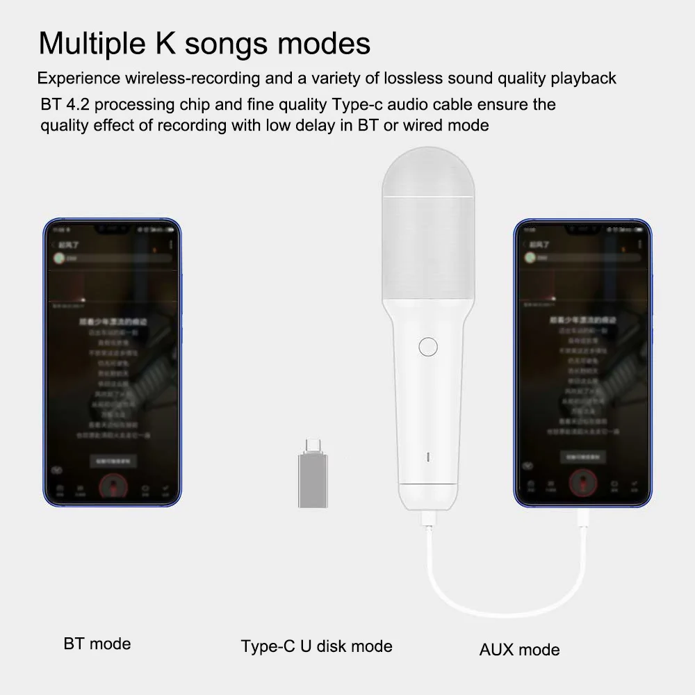 Микрофон для караоке с поддержкой Bluetooth и функцией записи|Смарт-гаджеты| |