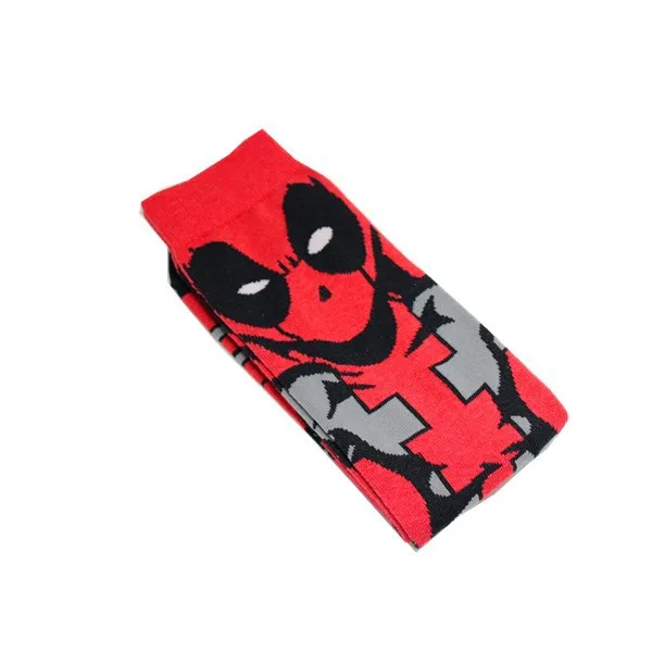 Носки Marvel, Мстители, Дэдпул, кот, крокодил, Лев, мультфильм, забавные, повседневные, новинка, вечерние, удобные, черные, красные, Осенние, хлопковые, трендовые