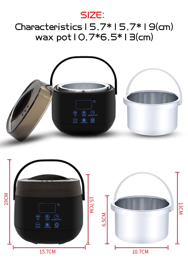 Professional black touch screen digital hair removal wax machine/wax melt warmer