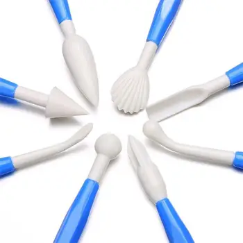 

8pcs/set 3 Color DIY Flower Sculpture Group Shaped Knife Engraving Fondant Cake Pastry Modelling Decorating Kitchen Baking Tools