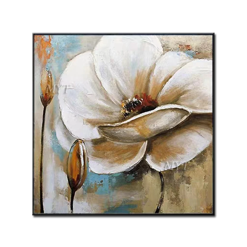 1 花ブルームと 2 ブルーム油絵 100 の手塗り絵画ウォールアートホームデコレーション現代の油絵絵画 Painting Calligraphy Aliexpress