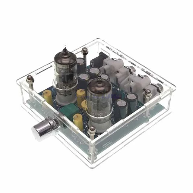 

A6-- DIY TUBE bile preamp tube amplifier 6J1 MINI HIFI preamplifier DC12V + Acrylic DIY Case Cover Shell 6J1