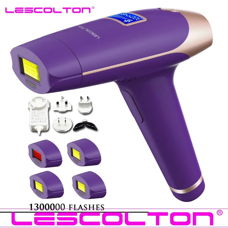 T009x 1300000times Lescolton 4в1 IPL эпилятор, постоянное лазерное удаление волос, ЖК-дисплей, 1000000 импульсов, лазерный Фотоэпилятор для бикини - Цвет: T009x 1300000times