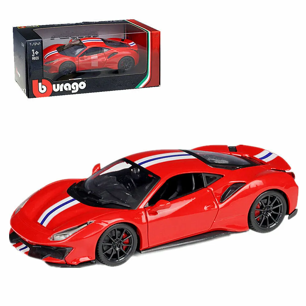 Bburago 1:24 488 Pista литая под давлением металлическая модель автомобиля родстер в коробке красный