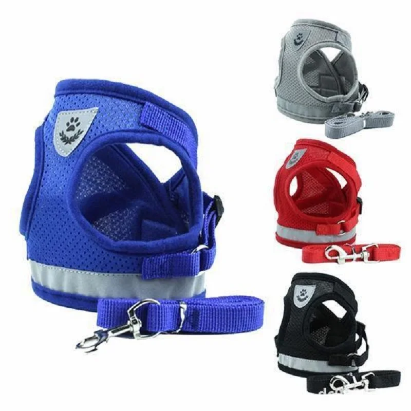 Dog Cat Harness Reflective Vest Pet Chest Strap Mesh Breathable Dog Harness And Walking