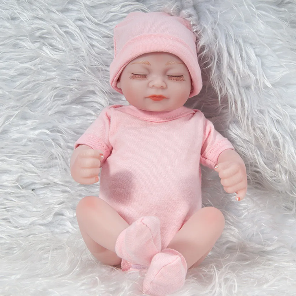 

Full Silicone Reborn Baby Dolls Cute Boneca Play Toys for Children 11 inch 28cm Lifelike Mini Menina Toddler Realistic Playmate
