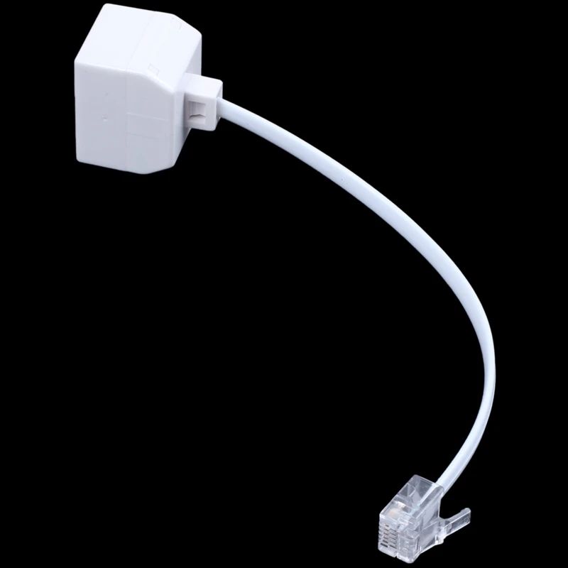 RJ11 6P4C телефонный сплиттер 1 Мужской 2 Женский-белый
