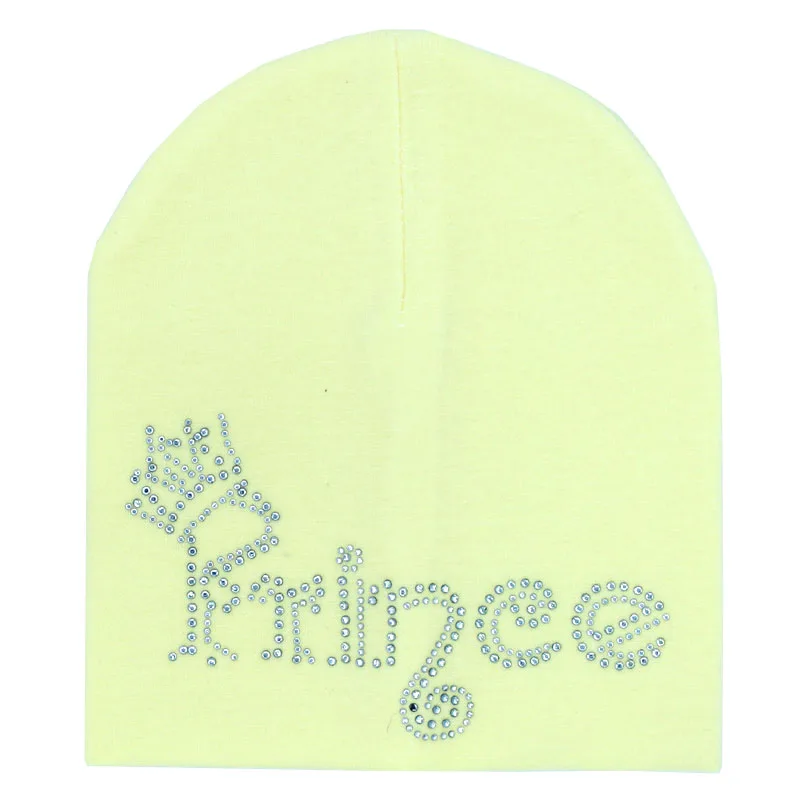 Baby boy and girl hat Autumn winter princess prince diamond Baby girl Hat Boy Cap Kids cotton Beanie bonnet cap Skullies Beanies