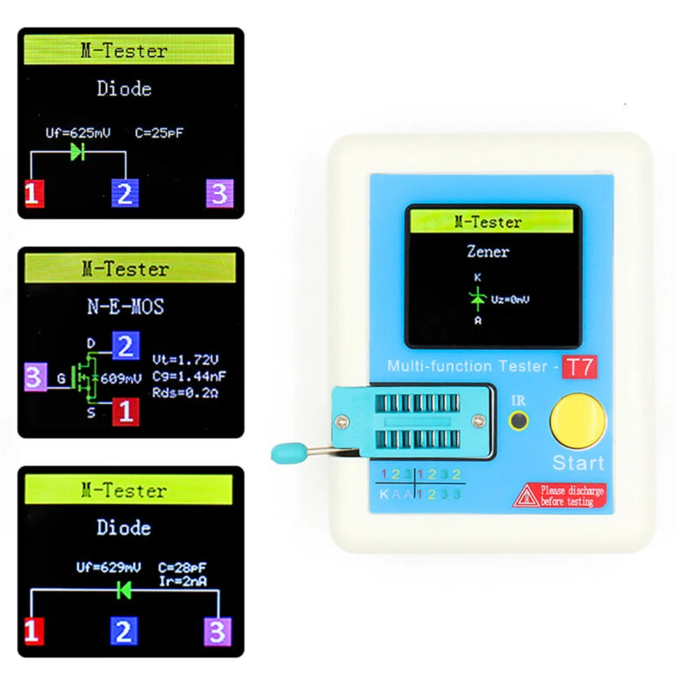 

LCR-T7 High Speed Transistor Tester TFT Screen Graphic Display Multifunctional Charging wire Test chip