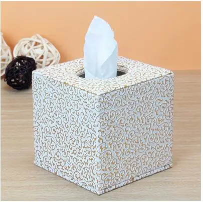 Современная роскошная квадратная рулон туалетная бумага полотенца салфетка для салфеток канистра насосный ящик для тканей держатель чехол для хранения автомобиля дома 415A - Цвет: white gold