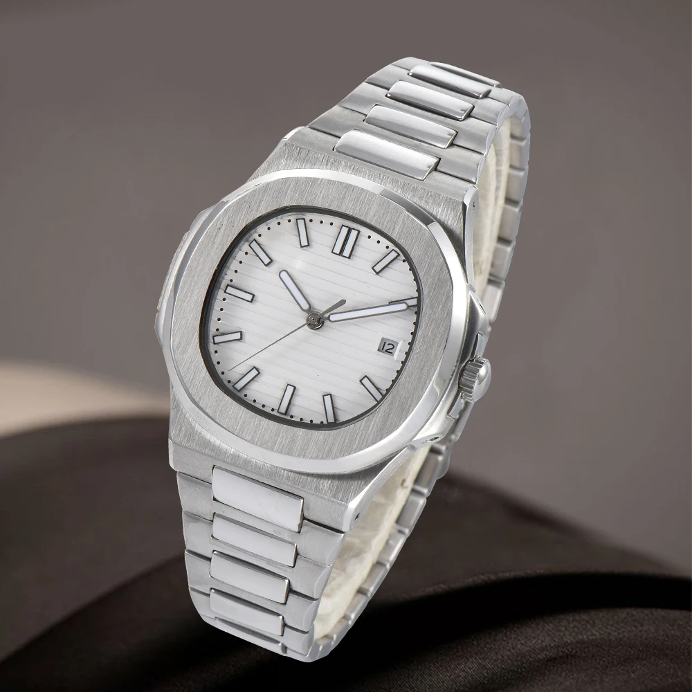 

Free shipping fashion automatic watch steel wrist watch NAUTILUS white dial stainless steel case steel bracelet B5714ab