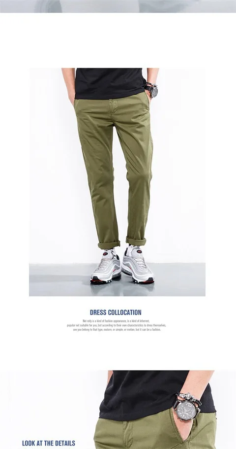 Spring And Autumn Casual Fashion Men's Trousers Pure Cotton Men Straight-Cut Elasticity Youth Pants Loose And Plus-sized Hundred