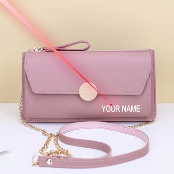

Personalised Shoulder Bag Free Engraving Name Woman Candy Color Cross Shoulder Bag Female Small Tote Bags Phone Bag