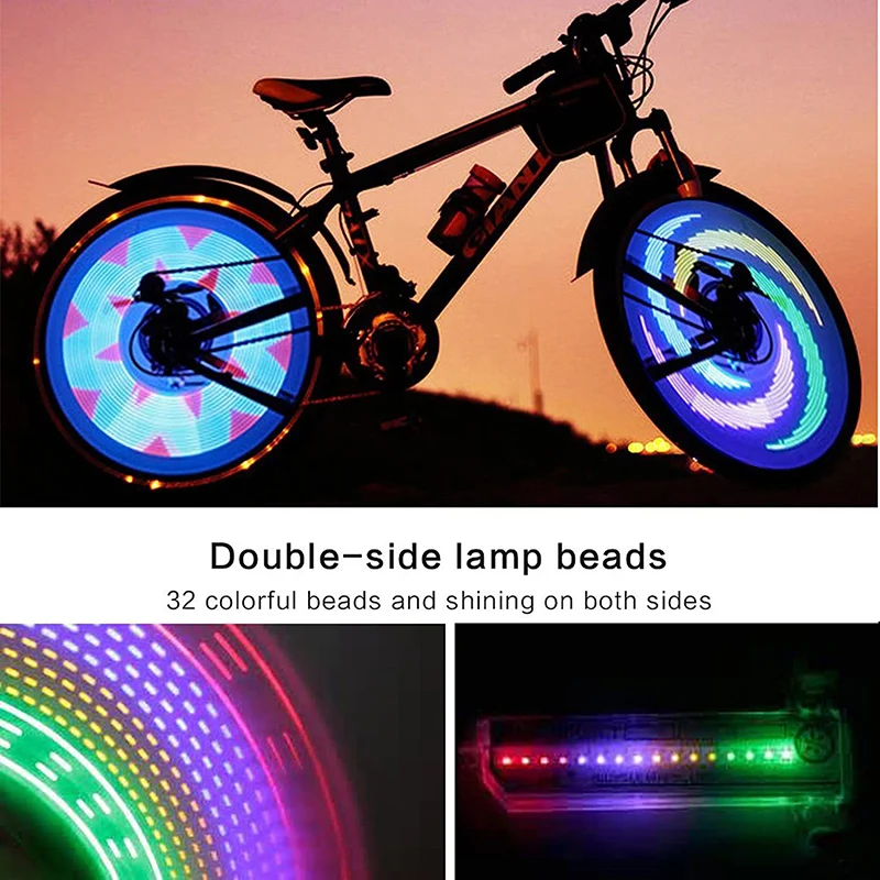

Newly 3D Bicycle Spokes LED Lights Colorful Bicycle Wheel Light Multi-color 42 Patterns 16 LED Bike Spokes Light
