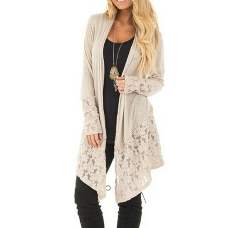 

Women Autumn Cardigan Coat Long Knitted Sweater Plus Size