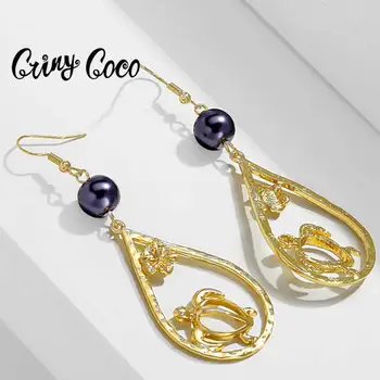 

Fashion Hawaii Polynesia Style Plumeria Turtle Shape Hanging Earrings Vintage Pearl Earring for Women Girl Party Jewelry 2020