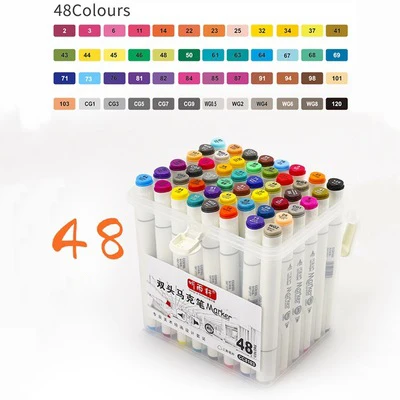 White 36 Colors Двусторонний маркер ручка комплект, принадлежности для живописи красочные Водонепроницаемый Ручка Кисть для рисования Copic превосходное маркеры красочные Водонепроницаемый ручка - Цвет: White 36 Colors