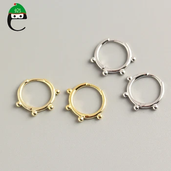 

ElfoPlataSi Popular 925 Sterling Silver Fashion Beads Hoop Earring For Trend Women Wedding Party S925 Earring Jewelry DA1021
