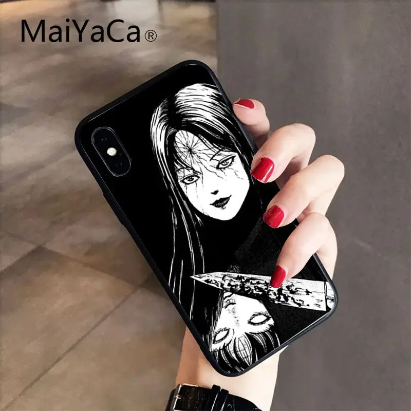 MaiYaCa Junji Ito Tees Horror TPU Мягкий силиконовый чехол для телефона iPhone 8 7 6S Plus X XS MAX 5 5S SE XR 10 Чехол