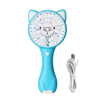

Cute Fox Shape Cooling Fan Mini Handheld Fan Portable USB Rechargeable Desktop Cooling Fan For Car Office School