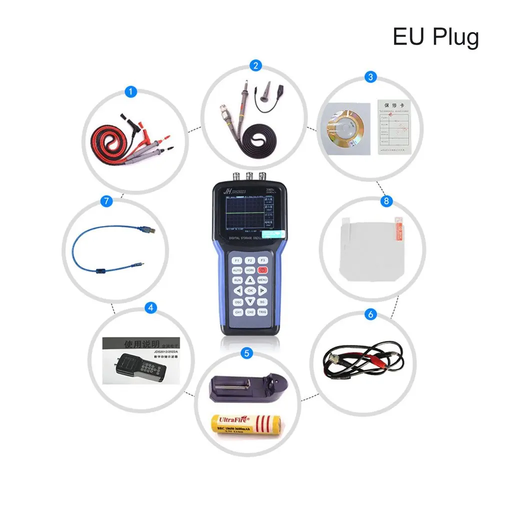 

JDS2023 Digital Handheld LCD Oscilloscope 1 Channels 20Mhz 200MS/S Digital Storage Signal Generator AC/DC Input Coupling