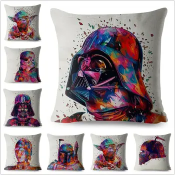 

Classic Colourful Star Wars Print Cushion Cover Sofa Home Decor Cushion Covers
