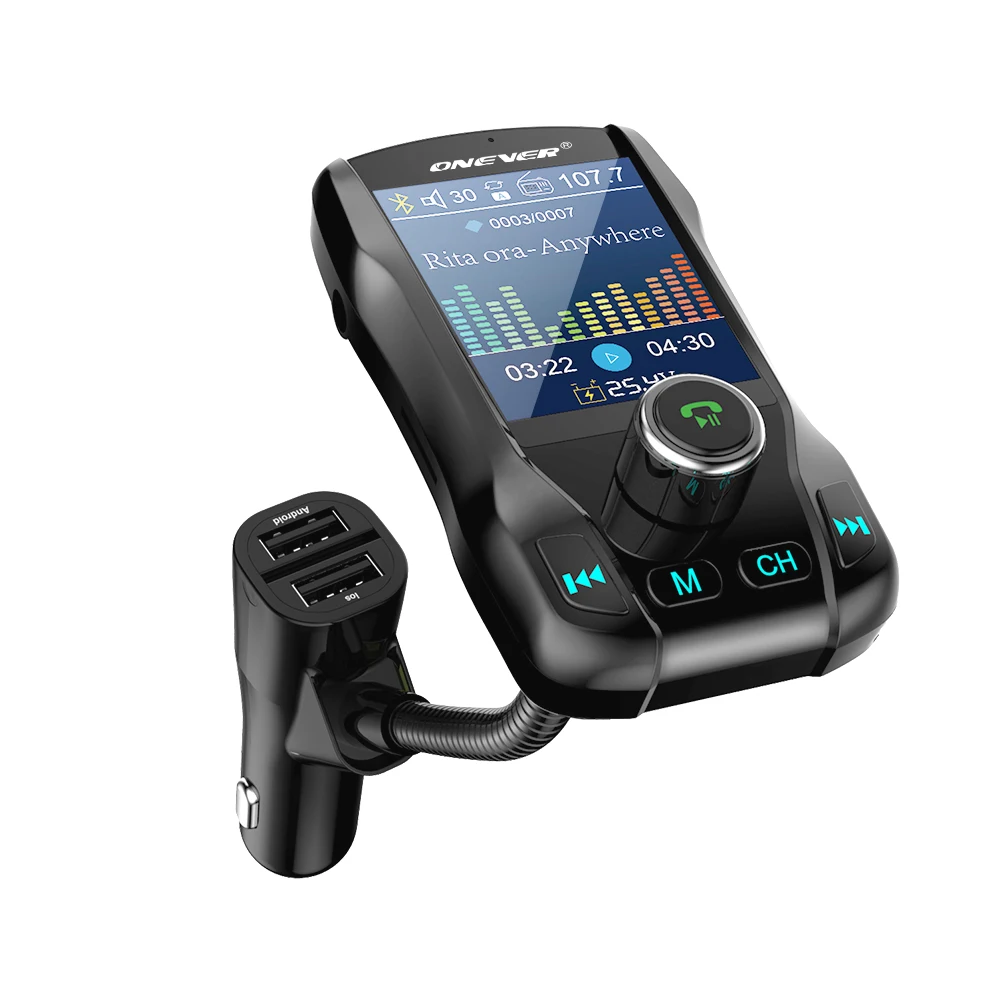 Bluetooth fm-передатчик автомобильный комплект 1,8 дюймов экран беспроводной радио Автомобильный MP3-плеер Bluetooth fm-передатчик 360 градусов вращающийся