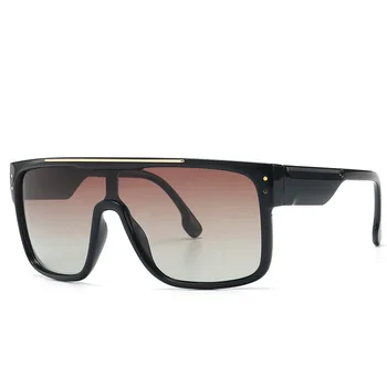 

Oversized Square Sunglasses Men Women Flat Top Fashion One Piece Lens Windproof Sunglasses for Women Brand Shades Mirror