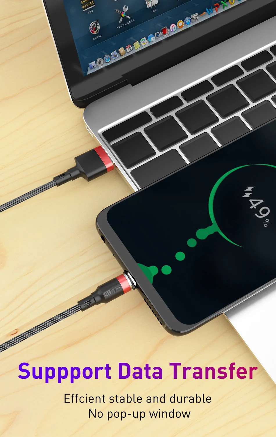 GTWIN 3M Магнитный кабель быстрой зарядки Micro Тип usb C для iPhone 11 samsung S9 магнит Зарядное устройство для передачи данных Зарядное устройство с функцией быстрой зарядки