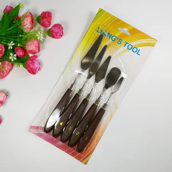 

5pcs/lot Stainless Steel Art Spatula Painting Scorper Oil Scraper Palette Knife Baking Pastry Tool Cream Mixing Scraper Art Sets