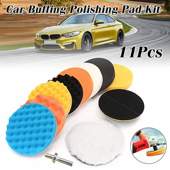 

11pcs 7 inch Polishing Waxing Buffing Sponge Pads Set + M14 Thread For Car Polisher