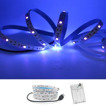 

USB/AAA battery Powered 5V SMD 5050 UV led strip light 395-405nm 30leds/m /60leds/m Not Waterproof IP30 Ultraviole Black light